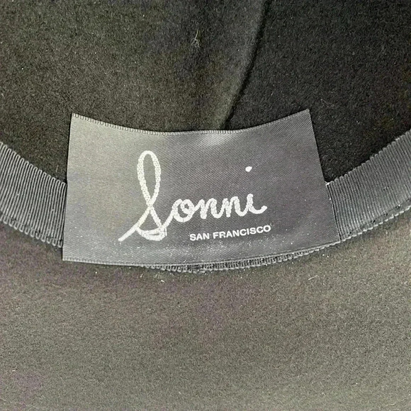 NWOT Sonni of San Francisco Black Wool Hat Doeskin Felt 100% Wool Made in USA - Picture 5 of 11